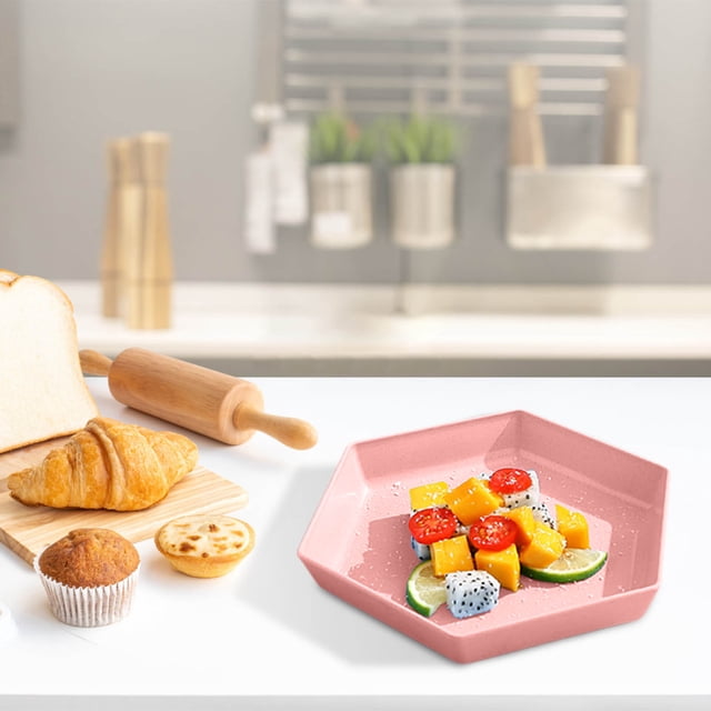 Dvkptbk Serving Tray Hexagonal Large Fruit Tray Home Living Room Coffee Table Candy Tray Food Tray Kitchen Gadgets