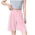 thumbnail image 2 of Timegard Formal Shorts for Women Ruched Wide Leg High Waisted Business Casual Knee Length Shorts with Pockets, 2 of 3