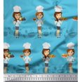 thumbnail image 1 of Soimoi Crepe Silk Fabric Cook Girl Print Fabric by Yard 42 Inch Wide, 1 of 3