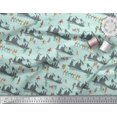 thumbnail image 3 of Soimoi Green Velvet Fabric Humans,Sleigh & Mountains Holiday Print Fabric by Yard 58 Inch Wide, 3 of 3