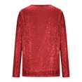 thumbnail image 5 of Haut à Paillettes de Célébration à Manches Longues et Col Rond pour – Chemise Décontractée Prête pour les Fêtes avec T-Shirts Scintillants pour Femmes Rouge m, 5 of 5