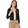 thumbnail image 1 of INSPIRE CHIC Women's Split Neck Pleated Front Contrast Color Blouse Tops Black L, 1 of 5