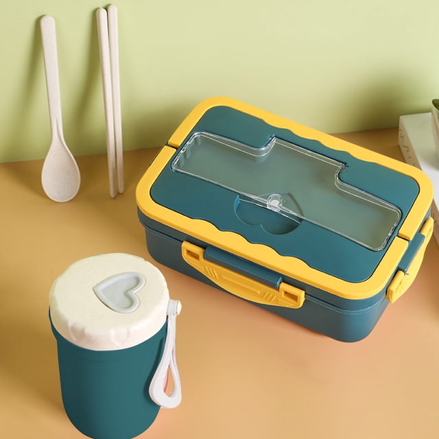 Wzzjkit Portable Lunch Box with Lid and Cup Lunch Box Lunch Box Food Storage Container with Lid Leakproof Food Preparation Container for Storage Home Office