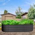 thumbnail image 2 of EDTara Large Oval Raised Planter Beds, 2-Pack Metal Garden Boxes With Open-Ended Base for Growing Vegetables and Flowers, 2 of 9
