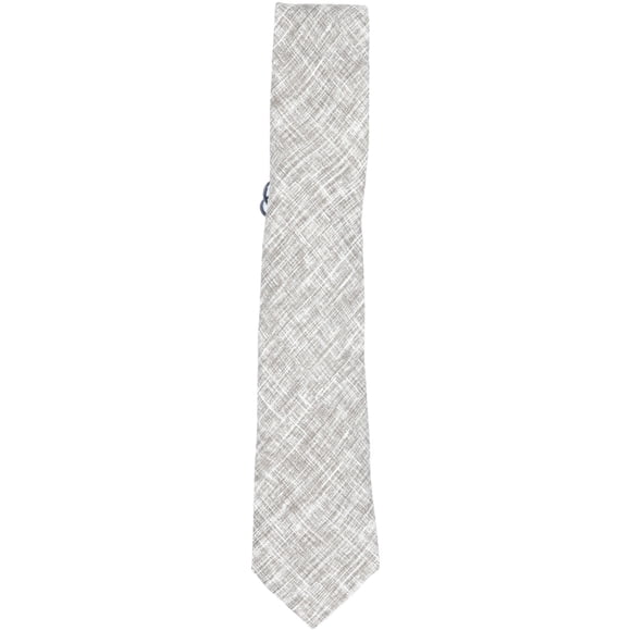 Gierremilano Men's Brown / White Crosshatch Silk Necktie - One Size