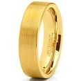 thumbnail image 2 of Men's Tungsten Wedding Band Ring GoldTone Flat Brushed Comfort-Fit 4MM, 2 of 6