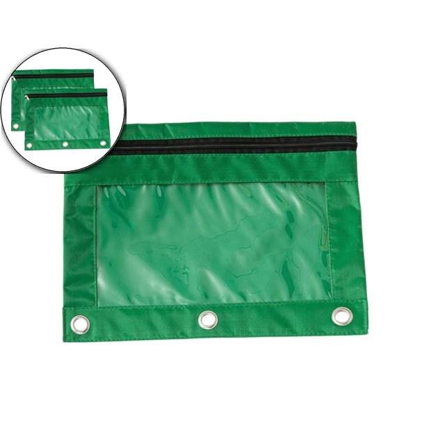Dvruxg 2 Pcs Trousse à Crayons, Trousse à Crayons Trois Trous Fermeture Éclair Simple Sac de Rangement Transparent en PVC, Grande Capacité Trousse à Crayons avec Fermeture Éclair Classeur Transparent