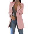 thumbnail image 1 of Womens Open Front Blazer Long Sleeve Solid Slim Fit Work Office Cardigan Jacket S-XXL, 1 of 15
