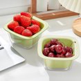 thumbnail image 1 of Kitchen Strainer and Colander Bowl Set - Food-Grade Material Double-Layer Stackable Design Fruit Vegetable Washing Basket, Green, JKODE, 1 of 9