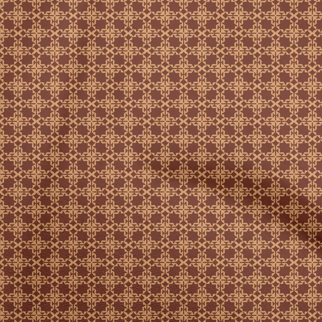 oneOone Viscose Chiffon Maroon Fabric Geometric Craft Projects Decor Fabric Printed By The Yard 42 Inch Wide