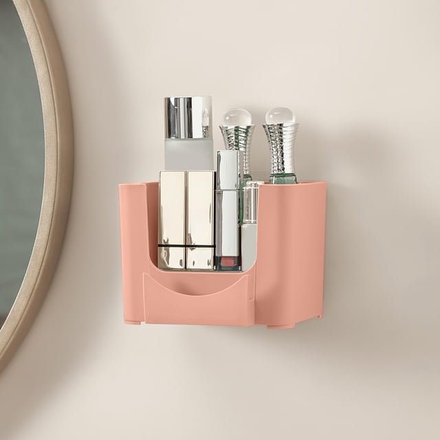 Yhmxh Bathroom Organizer Bathroom Storage Bathroom Kitchen Shelf Cosmetics Storage Box Desktop Organizer No Need To Drill Holes Bathroom Organizer Storage rack