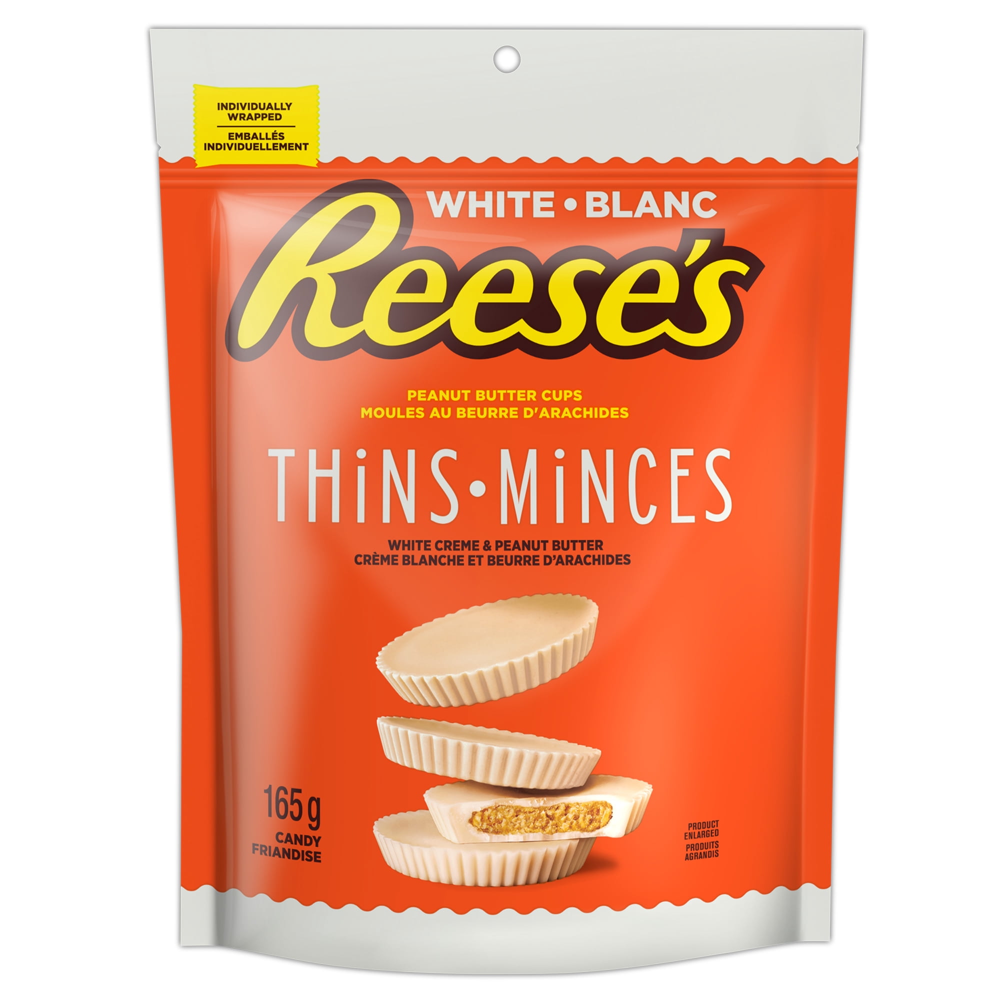 REESE'S THiNS PEANUT BUTTER CUPS White Creme , 165 g