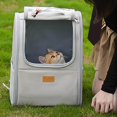 thumbnail image 4 of Cat Pet Puppies Backpack Transparent Hiking Walking Ventilation Cat Window Collapsible Outdoor White, 4 of 8