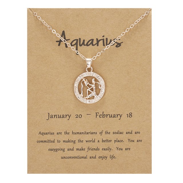 TIMIFIS Necklace Twelve Necklace Rose Gold Round Hollow Clavicle Necklace Valentine'S Day Gift