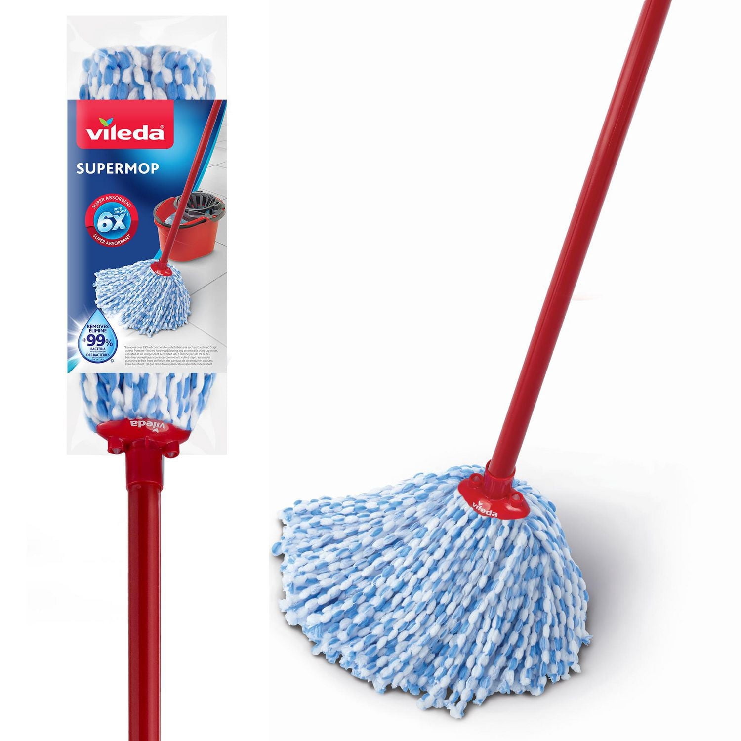 Vileda SuperMop - Microfibre Floor Mop, Superior Absorbency