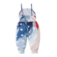 thumbnail image 4 of EGNMCR Girls' Jumpsuits & Rompers Girls Children's Summer Independence Day Romper Sling Sleeveless Backless Short Jumpsuit Kid Rompers, 4 of 9