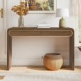 thumbnail image 1 of Walnut Console Table - Entryway Sofa Table with Drawer - Modern Accent Table, 1 of 8
