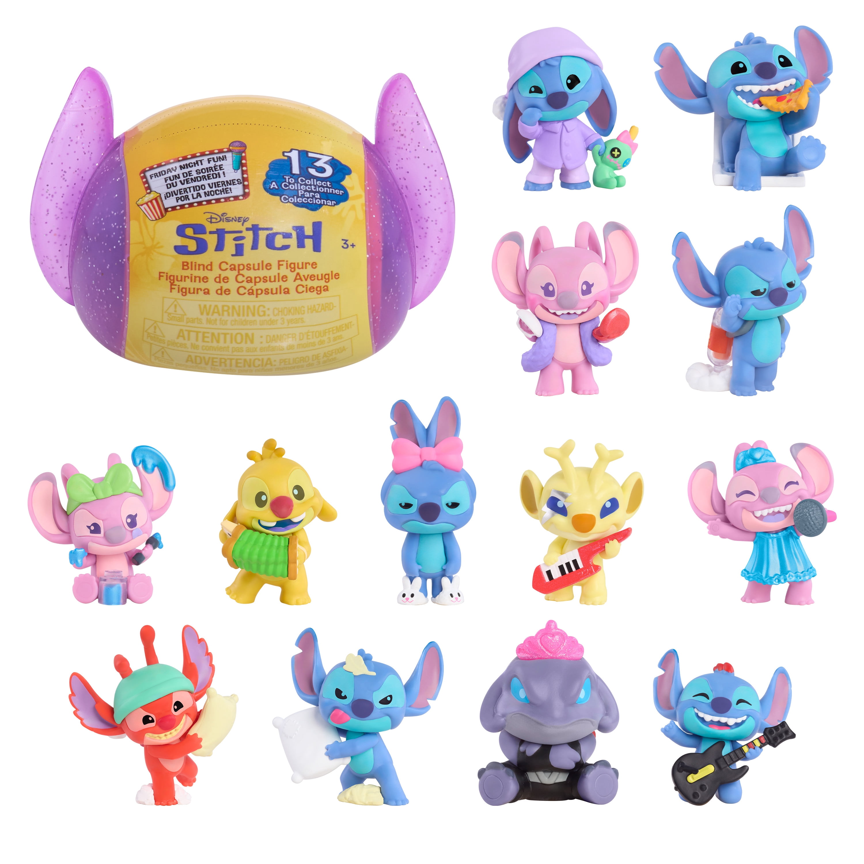 Disney Stitch Friday Night Fun – Capsules surprises avec mini-figurines à collectionner (5 cm), dès 3 ans