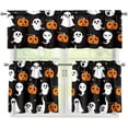 thumbnail image 1 of Halloween Ghost Kitchen Curtains and Valances 3 Piece Set,Valance Curtains for Kitchen Windows Halloween Kitchen Curtains Tiers and Valances for Cafe Living Room Window Decor, 1 of 5