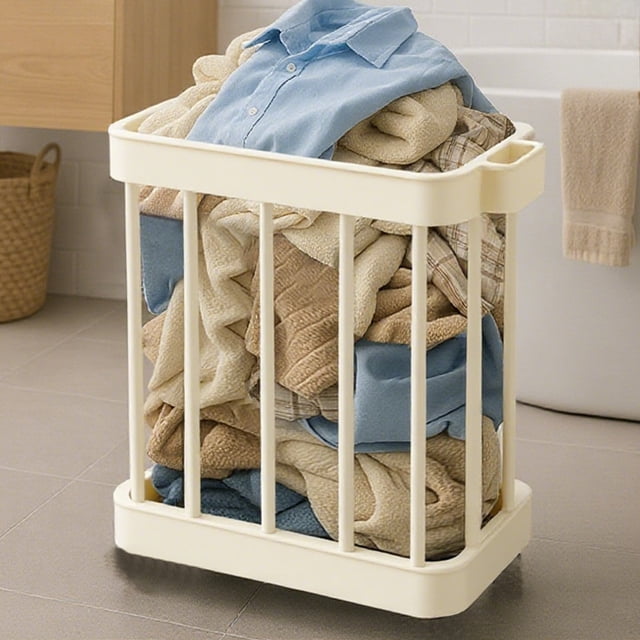 PRETXORVE Panier Sale Pliant Panier de Rangement pour Salle de Bain Domestique avec Roues Panier de Rangement pour Lessive Panier Sale de Salle de Bain Grand