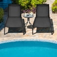 thumbnail image 3 of Costway Lot de 2 Chaises Longues d'Extérieur Réglables pour Patio, Fauteuils Inclinables à 6 Positions avec Roues, Noir, 3 of 6