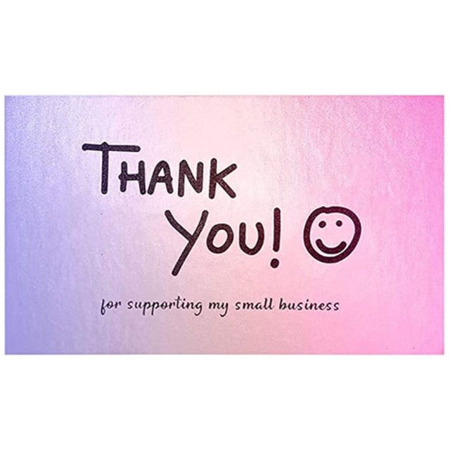 50Pcs Thank You Cards Small Business, Mini A variety of styles Thank You for Supporting Cards Notes Shopping Holographic Thanks Greeting Cards for Retail Store Owner Goods Customer 2x3.5 Inch