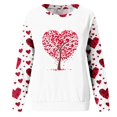 thumbnail image 5 of Qertyioot T-Shirt Graphique pour Femmes de la Saint-Valentin à Manches Longues, Blouse Ample Imprimée Mode à Col Rond, Hauts Décontractés, 5 of 5
