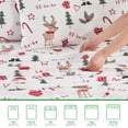 thumbnail image 3 of Gogreen 4PC Deep Pocket Christmas Sheets King Sheet Set Fit 16", Breathable Microfiber Soft King Size Sheet Set, Christmas Decorations for Bedroom, Christmas Gift - Santa Claus Deer Pattern, 3 of 9