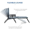 thumbnail image 4 of Outsunny Chaise Longue Pliante avec Coussin, Dossier Réglable, Bleu et Blanc, 4 of 10
