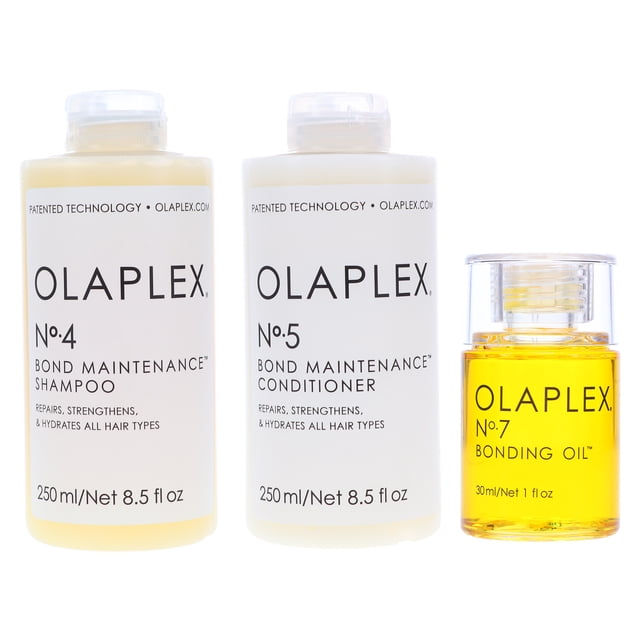 Olaplex No.4 Shampooing d'entretien des obligations 8.5 C'est pas vrai. 5 Conditionneur d'entretien des obligations 8.5 oz & Non, c'est pas vrai. 7 Huile de collage 1 oz Combo Pack