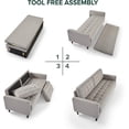 thumbnail image 4 of Zinus Benton Traditional Modern 3-Seater Upholstered Sofa Couch, Soft Grey, 4 of 10