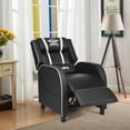 thumbnail image 4 of Gymax Massage Gaming Recliner Chair Racing Single Lounge Sofa Home Theater Seat White, 4 of 10