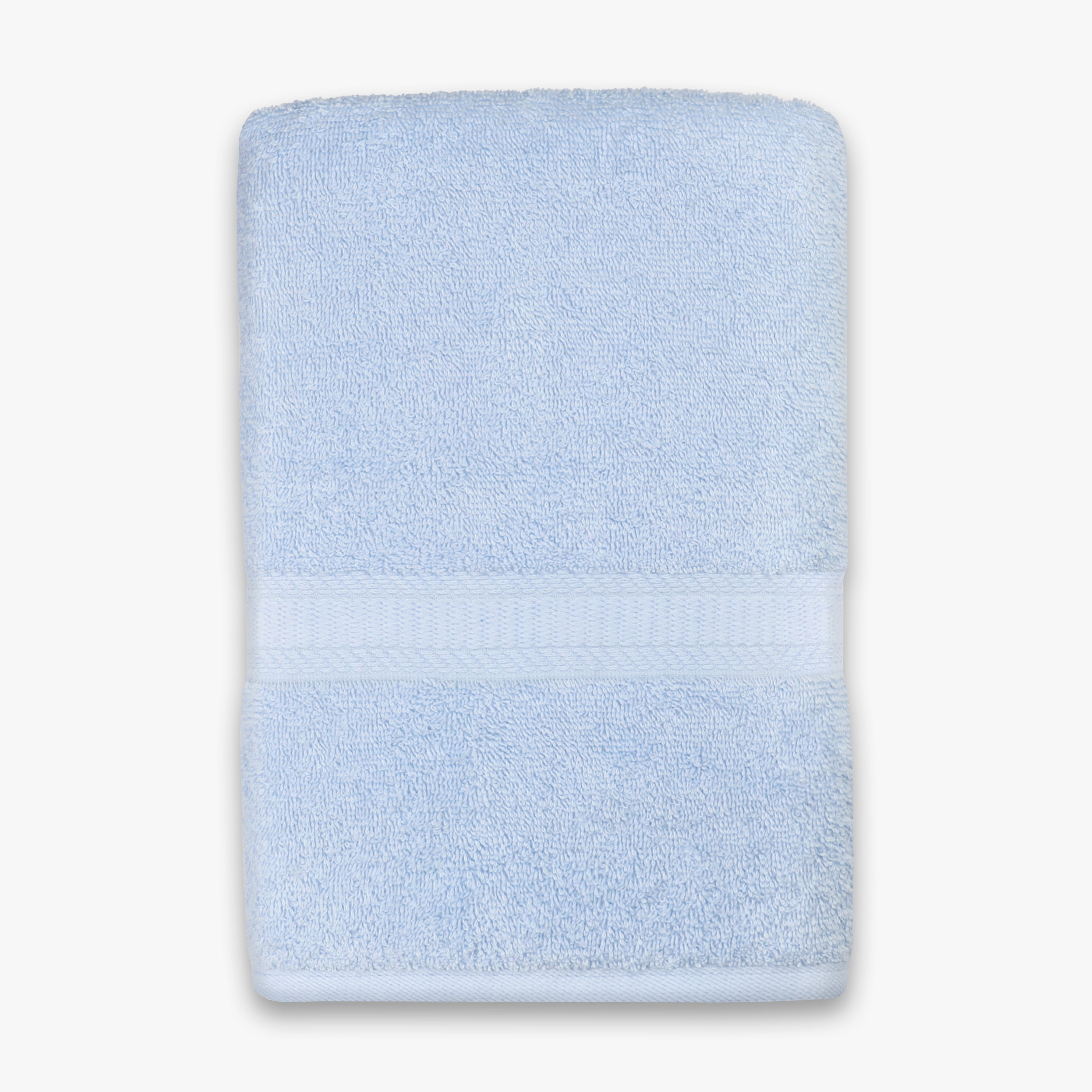 Serviette de bain unie Mainstays Basics, douce et résistante, 100 % coton, bleu clair