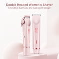 thumbnail image 4 of Cagogo under $5 Electric Bikini Trimmer, Double Head Women's Electric Shaver, Bikini Hair Trimmer for Women, Wet Dry Rechargeable Shaver, Pubic Armpit Leg Body Hair Remover, 4 of 9