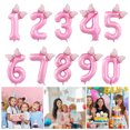 thumbnail image 1 of 40 Inch Happy Party Balloon Set Number Bowknot Shape Balloon Aluminum Film Balloon with Inflatable Straw, 1 of 7