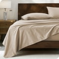 thumbnail image 2 of Bare Home Organic Percale Sheet Set - 300 Thread Count - 100% Organic Cotton - Split King, French Beige, 2 of 7
