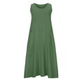 thumbnail image 4 of Robe Longue d'Été pour Femmes Mode d'Été pour Femmes Décontractée Couleur Unie Sans Manches Coton Lin Robe Longue Longue Robe d'Été pour Femmes Longue Robe pour Femmes Été Coton Robe d'Été pour Femmes, 4 of 10