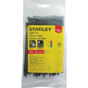 Stanley 200ct 4 In. Black Cable Ties