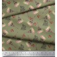 thumbnail image 2 of Soimoi Moss Georgette Fabric Text,Floral & Eiffel Tower Architectural Print Sewing Fabric Yard 42 Inch Wide, 2 of 3