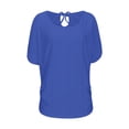 thumbnail image 3 of Liquidation d'Économies! BEFOKA T-Shirt pour Femmes Grande Taille, Hauts Blouse d'Été Décontractés pour Femmes, Vêtement Mode pour Femmes à Manches Courtes Confortable et Respirant, Blouses à Col Rond, 3 of 4