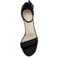 thumbnail image 4 of BLISSFUL STEP Women's Shoes Open Toe Mid Block Heel Ankle Strap Faux Suede Sandals Black 5, 4 of 8