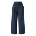 thumbnail image 5 of Timegard Beach Pants for Women Wide Leg Ruched High Waisted Smocked Flowy Summer Casual Loose Trousers, 5 of 5