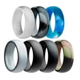 thumbnail image 2 of crativent 7Pcs Premium Silicone Rubber Wedding Party Rings Mens Jewelry 12 No.12, 2 of 6