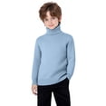 thumbnail image 3 of Girls Turtleneck Sweater Pullovers Kids Toddler Ribbed Knit Cotton Sweaters Jumpers Basic Plain Long Sleeve Tops Light Blue, 4 Y, 3 of 7