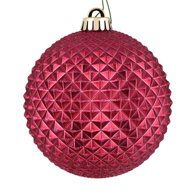 Vickerman N188421D Boule de Noël Rouge Durian Pailletée 2.75 Po. 12 par Sac