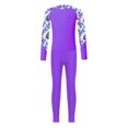 thumbnail image 3 of XUNZOO 2Pcs Girls Rash Guard Swimsuit UPF 50+ Swimming Costume Kids Long Sleeve Rash Shirts Legging Set Purple A 8, 3 of 7