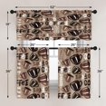 thumbnail image 2 of Coffee Kitchen Curtains Cartoon Window Curtains Valance and Tier Set, Vintage Brown Rod Pocket Short Tier Curtain, Cute Doodle Small Cafe Curtains for Kitchen Decor, 2 of 5