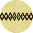 thumbnail image 1 of Ahgly Company Tapis d'Intérieur Lavable en Machine Carré Transitionnel Jaune Soleil, 3 Pieds Carré, 1 of 7