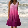 thumbnail image 2 of CHUANK Robes en Lin pour Femmes Été Grande Taille Manches Courtes Col en V Longueur Genou Robe Ample Décontractée Confortable Robe de Plage Soldes de Liquidation 2024, 2 of 6
