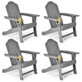 thumbnail image 1 of Costway 4PCS Patio Adirondack Chair Weather Resistant Garden Deck W/Cup Holder Grey, 1 of 7
